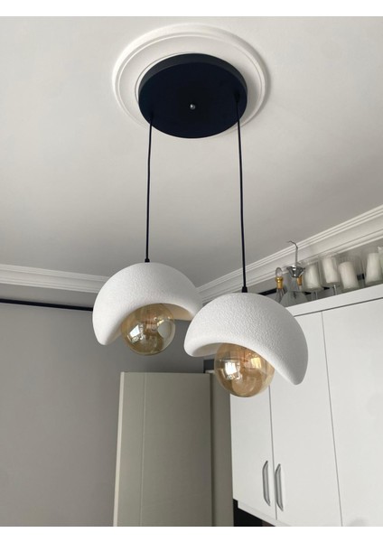 Dream Mode Beton Görünümlü Modern Şık Iskandinav Tarz 2 Başlı Avize (25CM) (Rustik Ampul Hediyeli) Nestvibe fırsatları