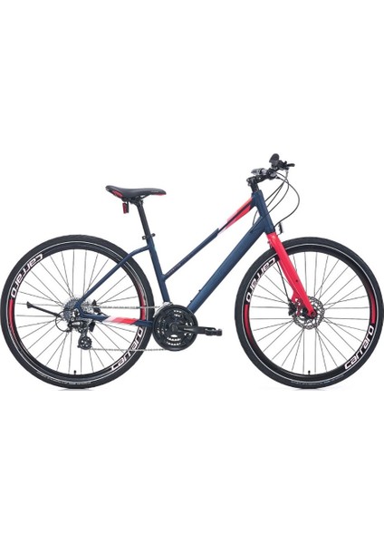 Sportive 325 Hd - 28 Jant 44CM (S) Kadro 24 Vites Şehir Bisikleti-Mat Lacivert/nar Çiçeği