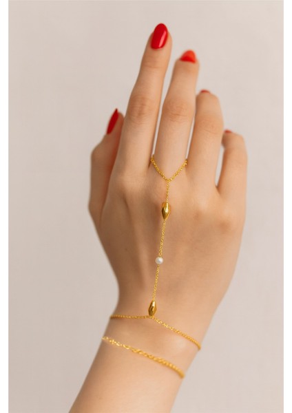 Altın Renk Kesik Silindir Inci Çelik Şahmeran - 3536