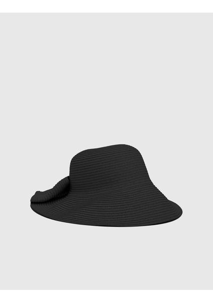 Uchiko Hasır Siyah Kadın Şapka