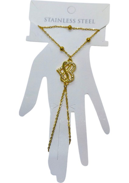 Altın Renk Sonsuzluk Kalp Çelik Şahmeran - 3557 fiyatları