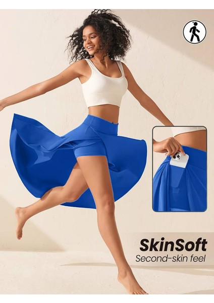 Mottisfashion Kadın Cep Detay Taytlı Sandy Etek modelleri