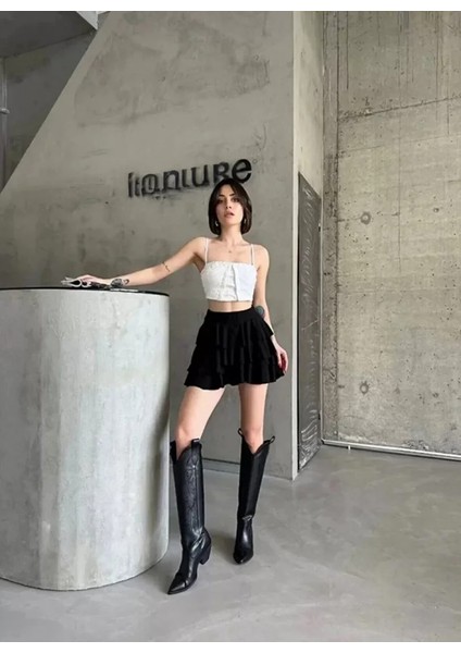 Mottisfashion Mykonos Basic Etek - Siyah fiyatları