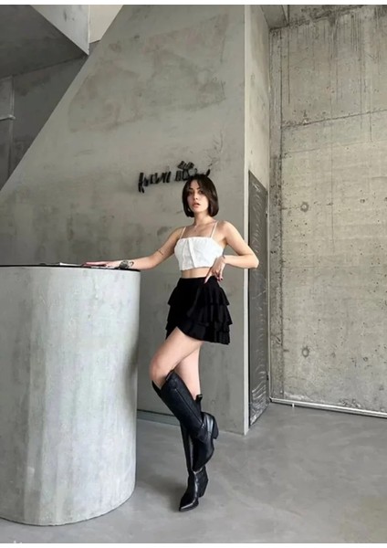 Mottisfashion Mykonos Basic Etek - Siyah