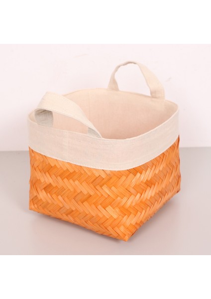 Mylamp Humi 25X25X21 cm Doğal Bambu Turuncu S Sepet