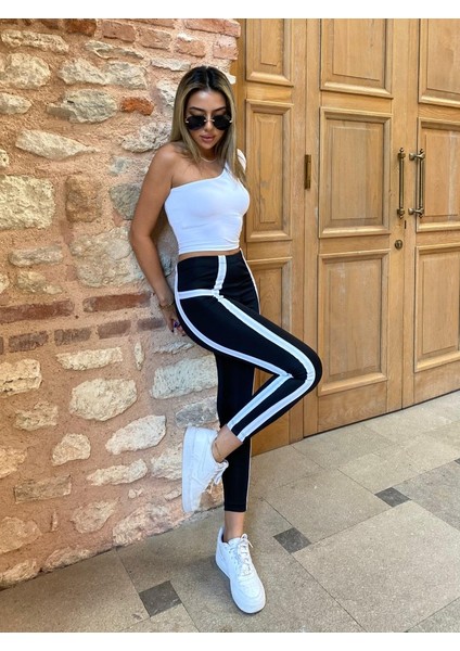 Mottisfashion Kadın Yan Çift Şerit Detaylı Toparlayıcı Egzersiz Dalgıç Tayt fiyatları