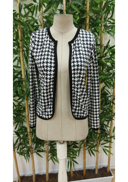 Mottisfashion Kadın Uzun Kollu Kaz Ayağı Desenli Şardonlu Dalgıç Ceket fırsatları