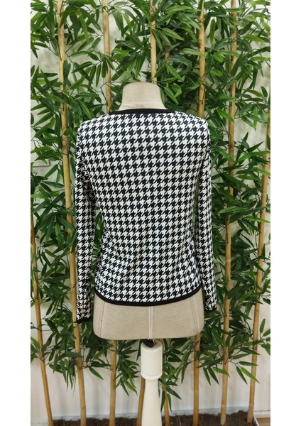 Mottisfashion Kadın Uzun Kollu Kaz Ayağı Desenli Şardonlu Dalgıç Ceket indirimleri