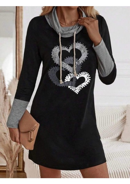 Mottisfashion Kadın Uzun Kollu Balıkçı Yaka Bağcıklı Iki Iplik Elbise indirimleri