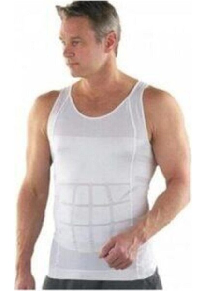 Erkek Slim N Lift Korse Atlet Tipi Göbek Incelten Toparlayıcı Beyaz