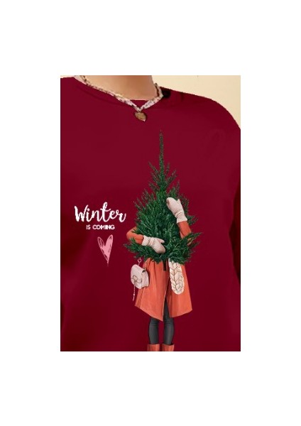 Mottisfashion Kadın Uzun Kollu Bisiklet Yaka Desenli Viskon Iki Iplik Bluz modelleri
