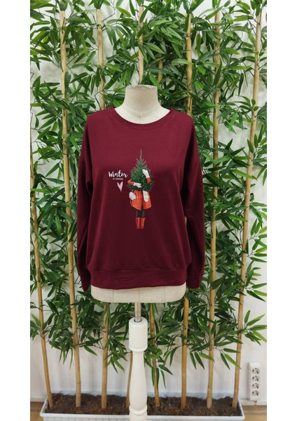 Mottisfashion Kadın Uzun Kollu Bisiklet Yaka Desenli Viskon Iki Iplik Bluz indirimleri