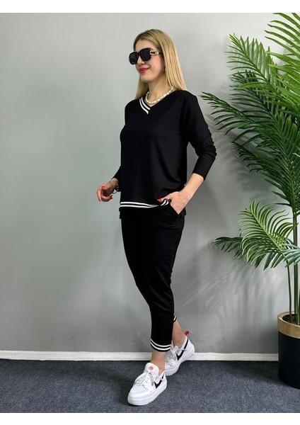 Mottisfashion Kadın Yeni Sezon Uzun Kollu Ribana Detay Ikili Takım fiyatları