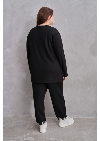 Mottisfashion Kadın Yeni Sezon Uzun Kollu Ribana Detay Ikili Takım