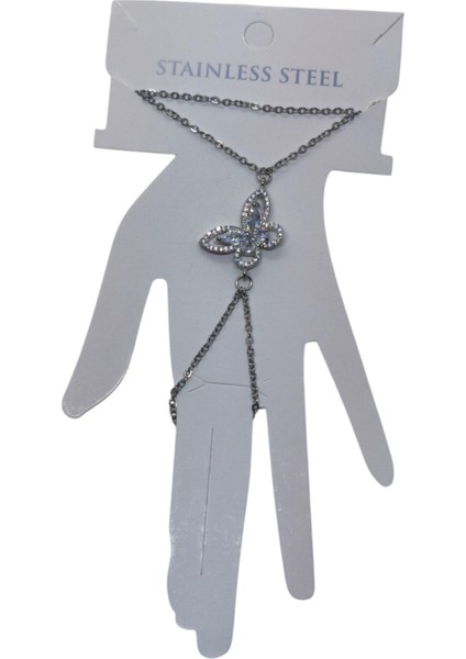 Gümüş Renk Kelebek Çelik Şahmeran - 3520