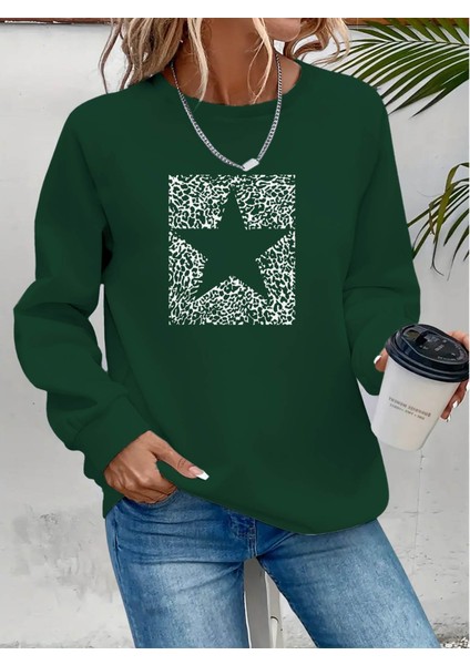 Mottisfashion Kadın Uzun Kollu Bisiklet Yaka Desenli Viskon Iki Iplik Bluz modelleri