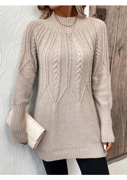 Mottisfashion Kadın Uzun Kollu Yarı Balıkçı Yaka Triko Bluz fırsatları