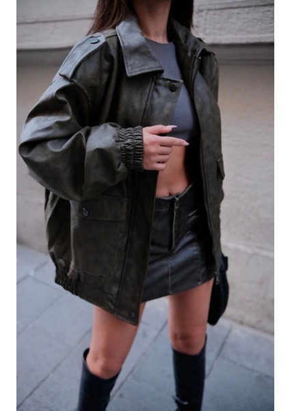 Mottisfashion Suni Deri Pilot Ceket fiyatları