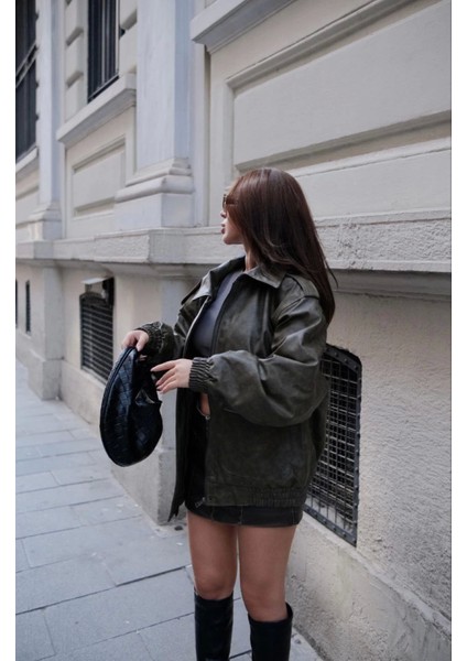 Mottisfashion Suni Deri Pilot Ceket fırsatları