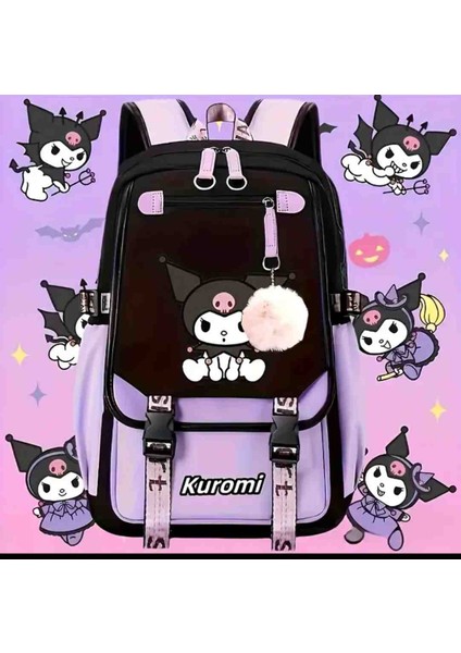 Kuromi Bel Desteklı Büyük Boy Çocuk Okul Cantasi