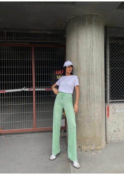 Mottisfashion Kadın Kaşkorse Kumaş Ispanyol Paça Pantolon