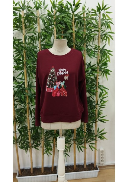 Mottisfashion Kadın Uzun Kollu Bisiklet Yaka Viskon Iki Iplik Bluz