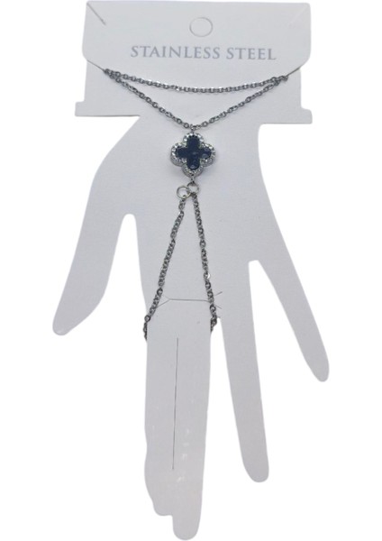 Gümüş Renk Van Clef Çift Yönlü Önü Beyaz Araksı Siyah Çelik Şahmeran - 3516 modelleri