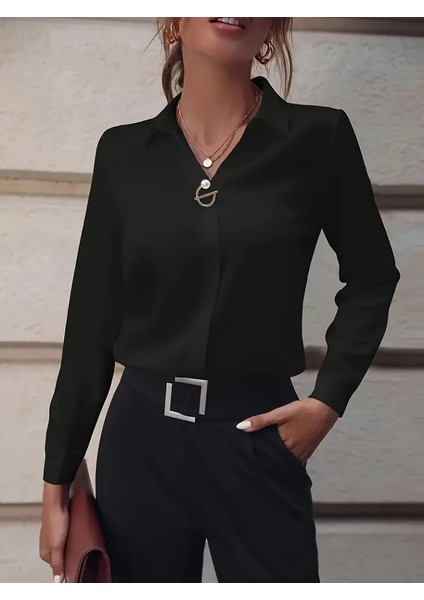 Mottisfashion Kadın Uzun Kollu Yakalı Trikoton Gömlek indirimleri