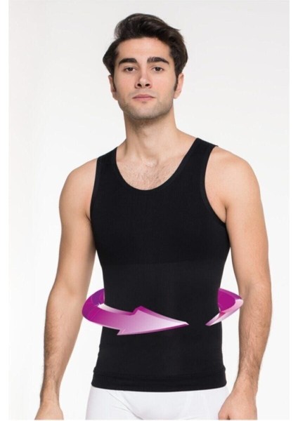 Erkek Siyah Renk Toparlayıcı Iki Beden Göbek Incelten Korse Atlet Erkek Korsesi fiyatları