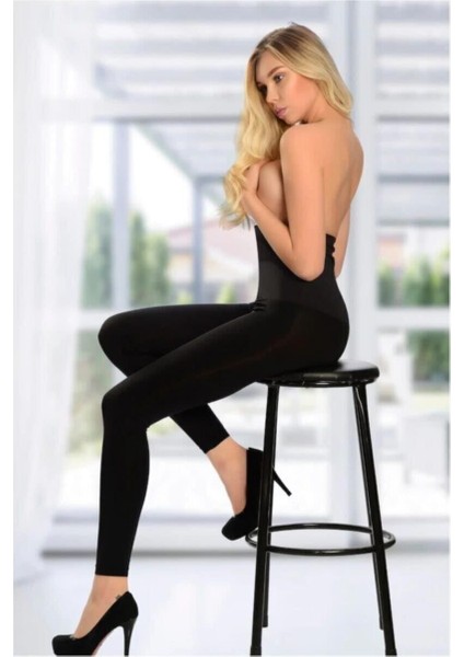 Kadın Siyah Agraflı Yüksek Bel Korse Tayt 5520 modelleri