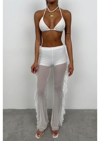 Mottisfashion Katlı Transparan Pantolon