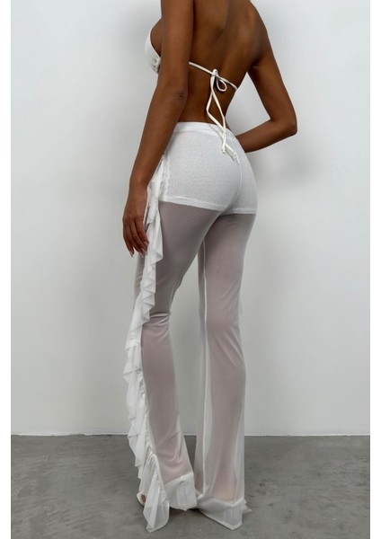 Mottisfashion Katlı Transparan Pantolon