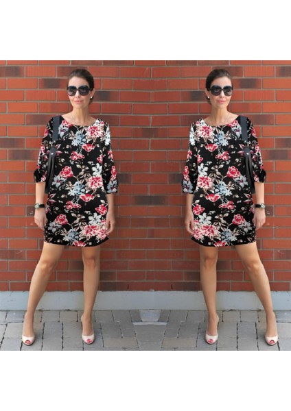 Mottisfashion Kadın Uzun Kollu Bisiklet Yaka Dalgıç Mini Boy Elbise modelleri