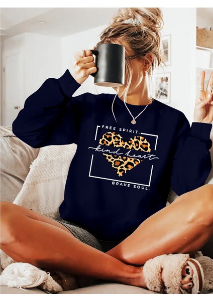 Mottisfashion Kadın Uzun Kollu Bisiklet Yaka Desenli Viskon Iki Iplik Bluz
