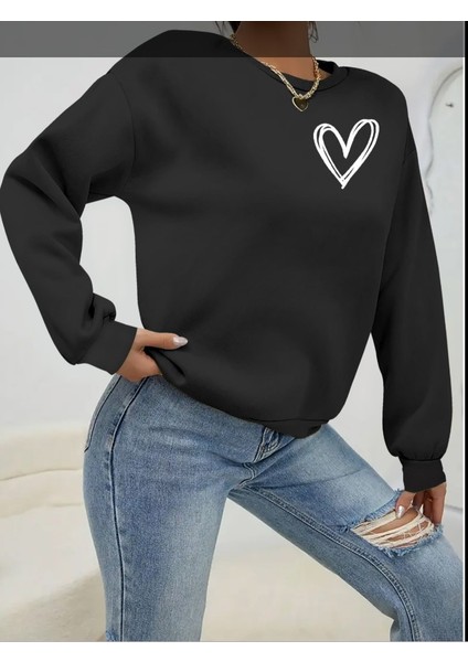 Mottisfashion Kadın Uzun Kollu Bisiklet Yaka Viskon Iki Iplik Bluz