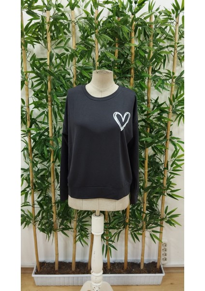 Mottisfashion Kadın Uzun Kollu Bisiklet Yaka Viskon Iki Iplik Bluz