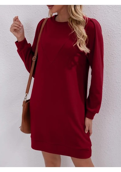 Mottisfashion Kadın Uzun Kollu Bisiklet Yaka Iki Iplik Elbise fiyatları