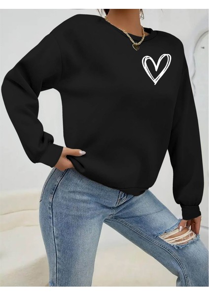 Mottisfashion Kadın Uzun Kollu Bisiklet Yaka Viskon Iki Iplik Bluz