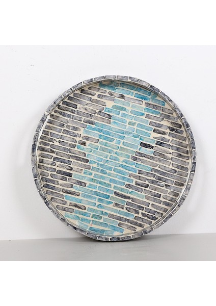 Mylamp Pure Sedef 30 X3,5 Cm. Black/blue Sedefli Mozaik Tepsi modelleri