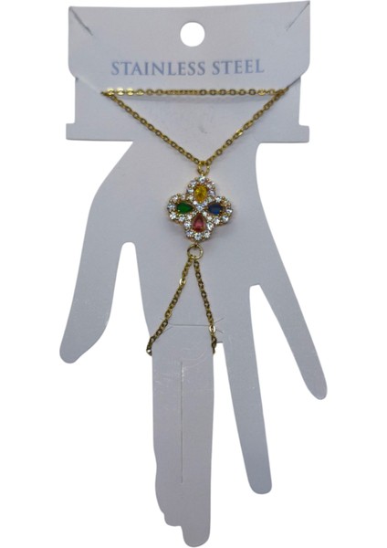 Altın Renk Yonca Van Clef Çelik Şahmeran - 3518