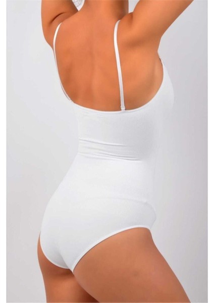 Kadın Beyaz Ip Askılı Korse Zıbın Toparlayıcı Atlet modelleri