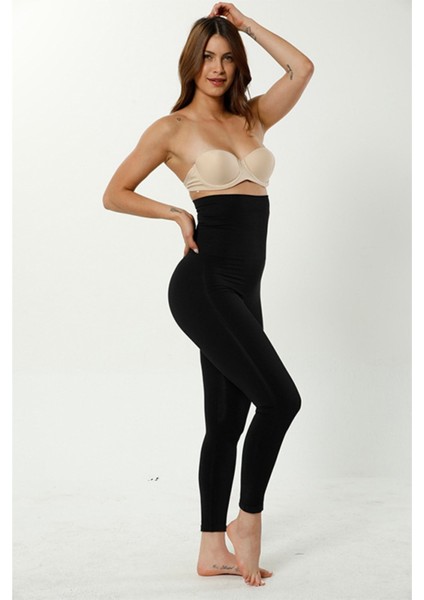 Secret Moda Kadın Siyah 2 Beden Incelten Yüksek Bel Toparlayıcı Kum Saati Tayt Korse