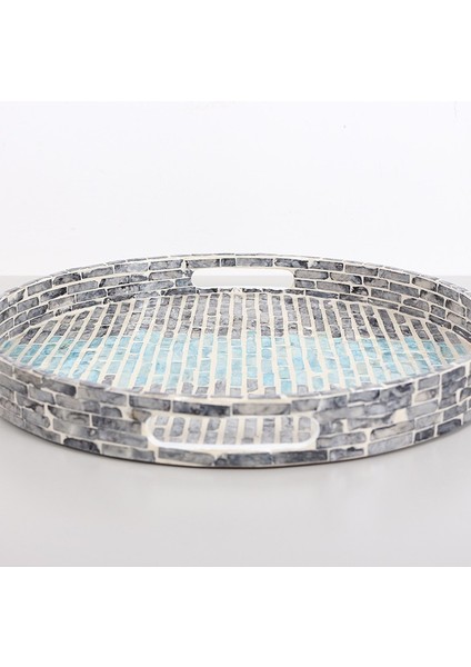 Mylamp Pure Sedef 40 X4,5cm. Black/blue Sedefli Mozaik Tepsi fırsatları