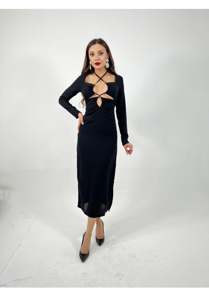 Mottisfashion 5934 Elbise-Siyah fiyatları