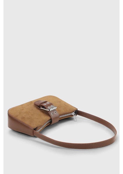 Kadın Süet Kahverengi Tokalı El Ve Omuz Çantası 268 fırsatları