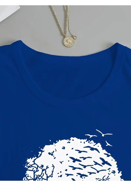 Mottisfashion Kadın Uzun Kollu Bisiklet Yaka Ayçiçeği Desenli Viskon Bluz