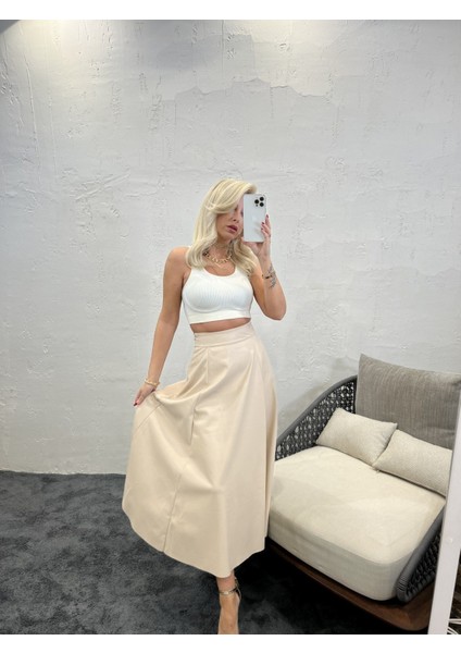 Mottisfashion 5629 Etek-Krem modelleri