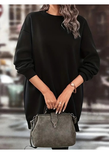 Mottisfashion Kadın Uzun Kollu Bisiklet Yaka Iki Iplik Elbise indirimleri