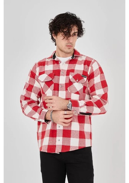 Mottisfashion Erkek Oduncu Gömlek - Pembe modelleri