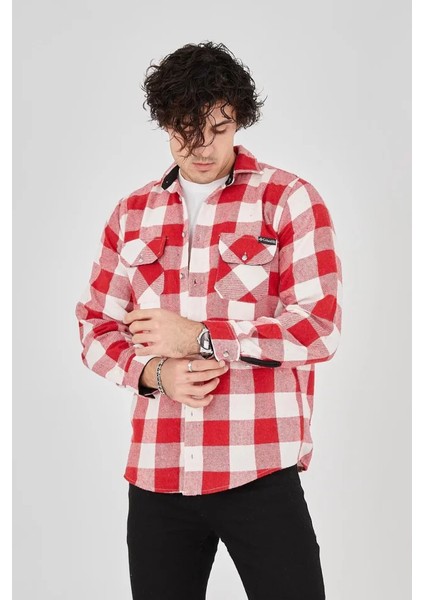 Mottisfashion Erkek Oduncu Gömlek - Pembe fırsatları